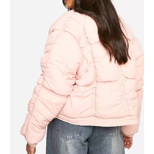 High Quality Simple Streetwear Women Puffer Jacket 2026 Fashion Trends Winter Thick Crop Bubble Cropped <b>Zipper</b> Puffer Jacket - Product Image 2