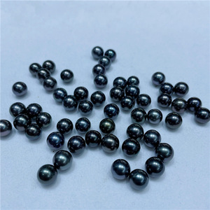 Perles de Tahiti noires presque rondes de 8-9 mm, perles de mer, forte luminosité, micro défauts, perles en vrac faciles à travailler - Product Image 1