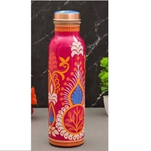 Bouteille d'eau en cuivre avec couvercle anti-fuite, imprimée en émail pur, pour jus de citron, boissons énergisantes, stockage, bienfaits pour la santé - Product Image 4