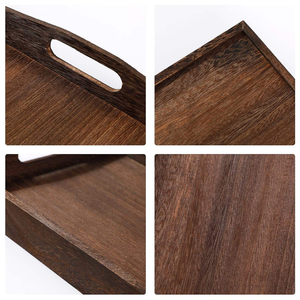 Plateau de service en bois de style indien moderne avec finitions complexes, idéal pour présenter les repas et embellir la décoration intérieure - Product Image 5