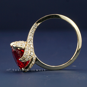 Anillo de Diamantes de Lujo de 14K con Diamantes Cultivados en Laboratorio para Mujer, Anillo de Compromiso y Boda Clásico con Diamantes Sintéticos Brillantes, Joyería Elegante - Product Image 2