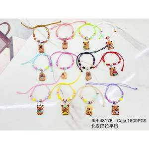 Pulsera de Moda Capibala para Niños, con Colgante de Resina en Forma de Animal, Set de Joyería con Hilo, Regalo - Product Image 3