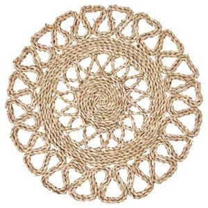 Round <b>Bamboo</b> <b>Table</b> Mat 400mm Diameter Natural Weave Non-Slip Placemat Modern Design - Product Image 3