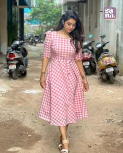 Vestido Midi de Mujer con Estampado Floral, Talla Grande, Cuello Redondo, Estilo Occidental, Mezcla de Algodón, Manga Corta, Nueva Moda 2026 - Product Image 3