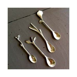 Carve Patterns Luxury <b>Twig</b> Design Handle with Serving Dessert Flatware Gold Servers Stainless Steel Tableware Set for Wedding - Product Image 5