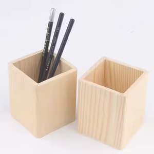 Porte-stylos en bois au design tendance, rectangulaire, minimaliste, organiseur de bureau, support de rangement pour bureau, boîte à stylos et crayons - Product Image 3