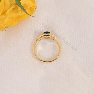 Anillo de Topacio Azul Londres Natural en Forma de Corazón, Plata de Ley 925 y Oro Sólido, Joyería de Lujo para Bodas, Proveedor Mayorista OEM ODM - Product Image 4
