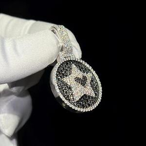 <b>Iced</b> Out Moissanite Hip Hop Pendant_ Custom 925 Sterling Silver Charm Online in India - Product Image 3