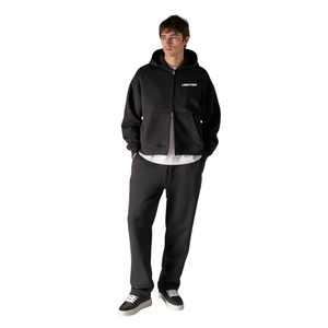Men's <b>Full</b> <b>Zip</b> <b>Hoodie</b> Tracksuit Set Custom Logo <b>Zip</b> Up Hooded Sweatshirt Straight Leg Drawstring Trousers Regular Fit Streetwear - Product Image 1