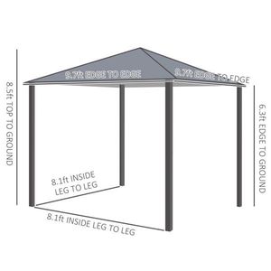 Gazebo da Giardino Nero 3x3 Metri con Telaio in Policarbonato per Giardino, Cortile, Ristorante, Spiaggia, Uso Esterno, Pergola, Padiglione - Product Image 5