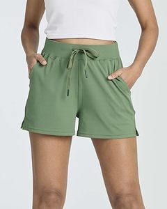 Shorts pour femmes respirants de haute qualité en gros, design personnalisé, 100 % coton, coupe ajustée boutonnée, taille élastique sportive, tissu Oxford - Product Image 3