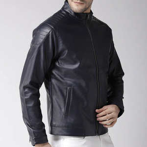 Blouson de moto en cuir de mouton pour homme, col montant, coupe-vent, haute qualité, nouvelle mode, prix raisonnable, vente chaude - Product Image 2