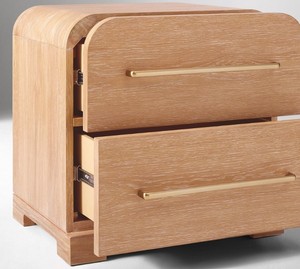 Modern Solid Mango Wood Nightstand With 2 Drawers Minimalist Bedroom Furniture <b>Storage</b> <b>Side</b> <b>Table</b> - Product Image 3
