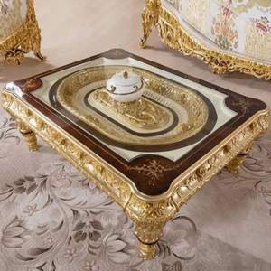 Ensemble de canapés Emma Luxury Classic Royal en bois d'acajou sculpté, finition blanc et or, design français, meubles de salon - Product Image 6