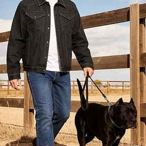 Mens Flannel Lined Denim <b>Jacket</b> Snap Cowboy Cut Western Classic Slim Fit Vintage Heavy Duty <b>Trucker</b> Coat Premium Streetwear - Product Image 4