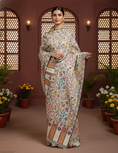 Luxurious Soft and Warm Winter Long Pure Pashmina <b>Shawl</b> Hand Needle Work Embroidery Traditional Kashmiri Style Knitted <b>Wrap</b> - Product Image 6