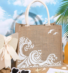 กระเป๋าผ้ากระสอบป่านธรรมชาติแบบขายส่ง พร้อมซับในกันน้ำ สำหรับใช้ในซูเปอร์มาร์เก็ตและงานแสดงสินค้า - Product Image 5