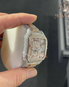 Reloj Mossinate de Lujo en Acero Inoxidable Dorado y Plateado con Diamantes Reales, Perfecto para Ocasiones Especiales y Uso Diario - Product Image 3