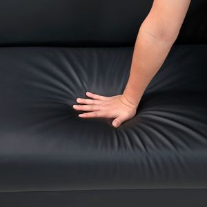 Moderno Divano Letto Elegante in Ecopelle Nera con Struttura in Compensato Resistente - Product Image 4