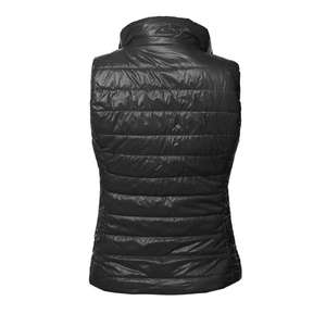 Veste matelassée noire en PU pour femme, col montant, fermeture éclair, coupe-vent, ajustée, style décontracté, couleur unie, pour l'hiver - Product Image 3