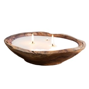 Cuencos de madera de cera de soja personalizados, velas perfumadas PARA CENA, venta al por mayor - Product Image 2