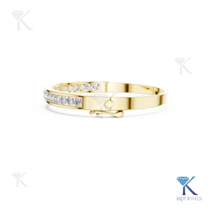 3.50 mm Classic Lab Grown Diamond Channel Bracelet Hinge <b>Bangle</b> <b>Solid</b> <b>Gold</b> 14K 18K Elegant Minimalist Unisex Gift Fine Jewellery - Product Image 2