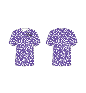 T-shirt à manches courtes pour homme, à pois violets, col rond, coupe classique, vêtement décontracté, respirant, en polyester tricoté imprimé - Product Image 1