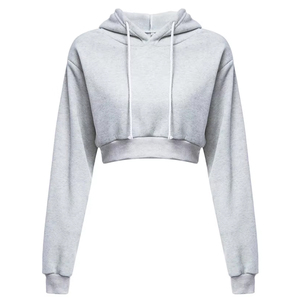 เสื้อฮู้ดครอปผ้าฝ้ายสำหรับผู้หญิง เสื้อสวมหัวแบบสปอร์ต ลำลอง สำหรับฤดูใบไม้ร่วงและฤดูหนาว สไตล์สตรีทแวร์ - Product Image 5