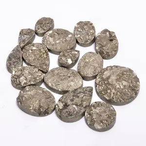 Vente en gros de pierres précieuses pyrite naturelles Druzy avec taille de forme mixte pour cabochon de fabrication de bijoux