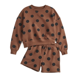 Ensemble 2 pièces surdimensionné pour femme : Sweat-shirt à manches longues col rond et short en molleton à cordon de serrage, tricoté et respirant, idéal pour le printemps - Product Image 6