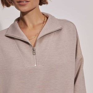 Custom Plus Size <b>Women's</b> <b>Sweatshirt</b> Long Sleeve <b>Women's</b> Drop Shoulder <b>Sweatshirt</b> Pullover <b>Half</b> <b>Zip</b> <b>Women's</b> Hoodies & <b>Sweatshirts</b> - Product Image 4