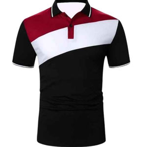 High Quality Patchwork Casual Sport Short Sleeve Polo Shirt Cotton Breathable Soft Comfortable Lightweight Classic Shirt - Product Image 4