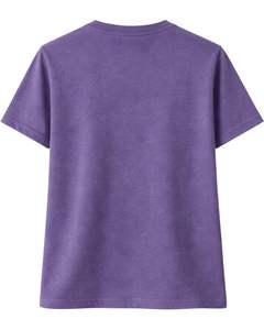 เสื้อยืดผู้หญิงลายดอกไม้สไตล์วินเทจสีม่วง ผ้าฝ้ายนุ่ม แขนสั้น สวมใส่สบายๆ สำหรับฤดูร้อน ลายดอกไม้สวยงาม - Product Image 2