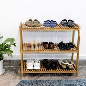 Étagère à chaussures en bois polyvalente à 3 niveaux, design moderne pliable pour la maison, le salon, l'appartement, l'école, le supermarché, meubles - Product Image 4