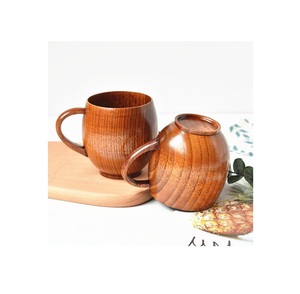 Handmade Wooden Mug Natural Solid Wood Coffee Cup Rustic Design Eco Friendly Drinkware for Kitchen Dining Use - Product Image 3