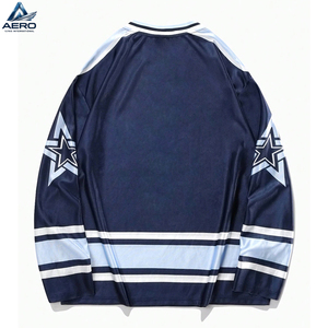 Jersey de Hockey sobre Hielo de Manga Larga con Cuello en V, Diseño Gráfico Personalizado de Estrella, Corte Holgado, Ropa Deportiva, Precio al por Mayor, Alto Rendimiento - Product Image 3