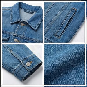 แจ็กเก็ตยีนส์สำหรับผู้ชายเสื้อแจ็กเก็ตผ้ายีนส์โอเวอร์ไซส์สไตล์วินเทจแจ็กเก็ตผ้ายีนส์ซักกรดออกแบบได้ตามต้องการ - Product Image 4