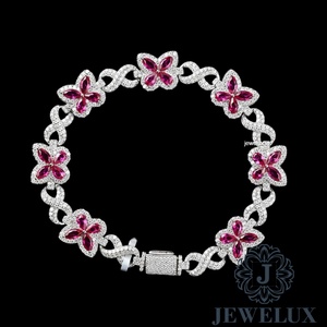 Bracelet Tennis Unisexe en Argent Plaqué Or avec Moissanite, Style Élégant et Haut de Gamme, Finition Brillante, Fermoir Sécurisé, Cadeau de Mariage - Product Image 1