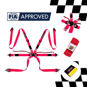 Arnés de Seguridad de Carreras de 6 Puntos OEM ODM Personalizado de 2 Pulgadas FIA 8853-2016 con Hebilla de Liberación Rápida y Lengüeta Integrada, Patente de Taiwán - Product Image 1
