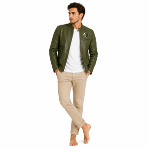 Chaqueta de cuero para hombre con estilo, que combina suavidad, comodidad, calidad duradera, detalles refinados y un atractivo moderno para el uso diario informal. - Product Image 6
