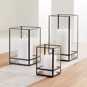 Home Decor Customised <b>Black</b> Table Top Outdoor Indoor Glass Candle Holder Farmhouse Floor & Event Decor <b>Lantern</b> - Product Image 6