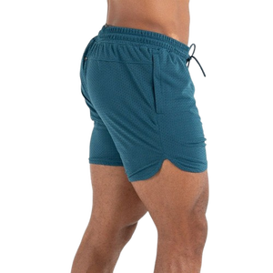 Pantalones Cortos Deportivos para Hombre, Color Verde Azulado, de Secado Rápido, con Cordón y Bolsillos, Cintura Media, Tejido de Poliéster - Product Image 1