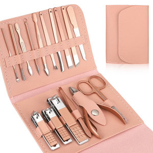 Trendy Peach Color <b>Case</b> Professional Stainless Steel Manicure and Pedicure Set Premium Quality <b>Nail</b> Grooming Tools Kit - Product Image 1
