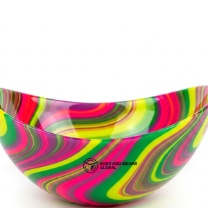 ชามเสิร์ฟตกแต่งหลากสีสัน ชามผลไม้และสลัดสไตล์โมเดิร์นสำหรับโต๊ะอาหาร ห้องครัว และบ้านสไตล์ร่วมสมัย - Product Image 4