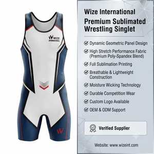 WIZE INTERNATIONAL Men's <b>Weightlifting</b> <b>Singlet</b> Sublimation Print Spandex Polyester Sweat-Wicking Gym Wear Adult Size - Product Image 6