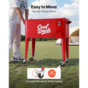 Frigorifero Portatile con Logo Personalizzato da 80 Quarti, Capacità 50 Bottiglie/110 Lattine, Carrello Refrigerante per Feste e Patio con 4 Ruote Girevoli - Product Image 4