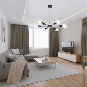Moderno lampadario Sputnik a 6 luci industriale nero opaco lampada a sospensione per cucina isola soggiorno sala da pranzo Foyer - Product Image 2