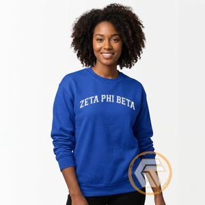 เสื้อสเวตเชิ้ตคอกลมปักลายตามสั่งสำหรับสตรีชมรม Zeta Phi Beta ฤดูหนาว สีพื้น ย้อมสี ผลิตโดย Greek Treasures Wholesale - Product Image 3