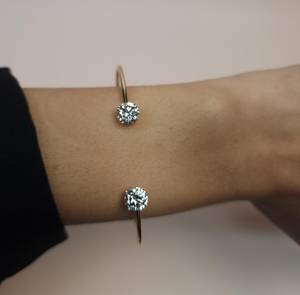 ELVORA GEMS 1.80 CT Lab Grown Diamond Tennis Bangle <b>Bracelet</b> 18K Gold Plated | IGI Certified Luxury Trendy Bridal Diamonds - Product Image 1