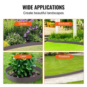 Paquete de 5 bordes de acero para paisajismo de 39 pulgadas de largo x 5 pulgadas de alto, bordes de metal flexibles para jardín, bordes manuales para paisajismo - Product Image 6